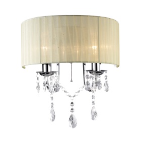 Olivia Polished Chrome-Ivory Cream Crystal Wall Lights Diyas Contemporary Crystal Wall Lights Olivia Polished Chrome-Ivory Cream Crystal Wall Lights Diyas Contemporary Crystal Wall Lights